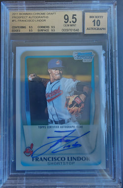 Francisco Lindor 2011 Bowman Chrome Draft Auto BGS 9.5 Auto 10