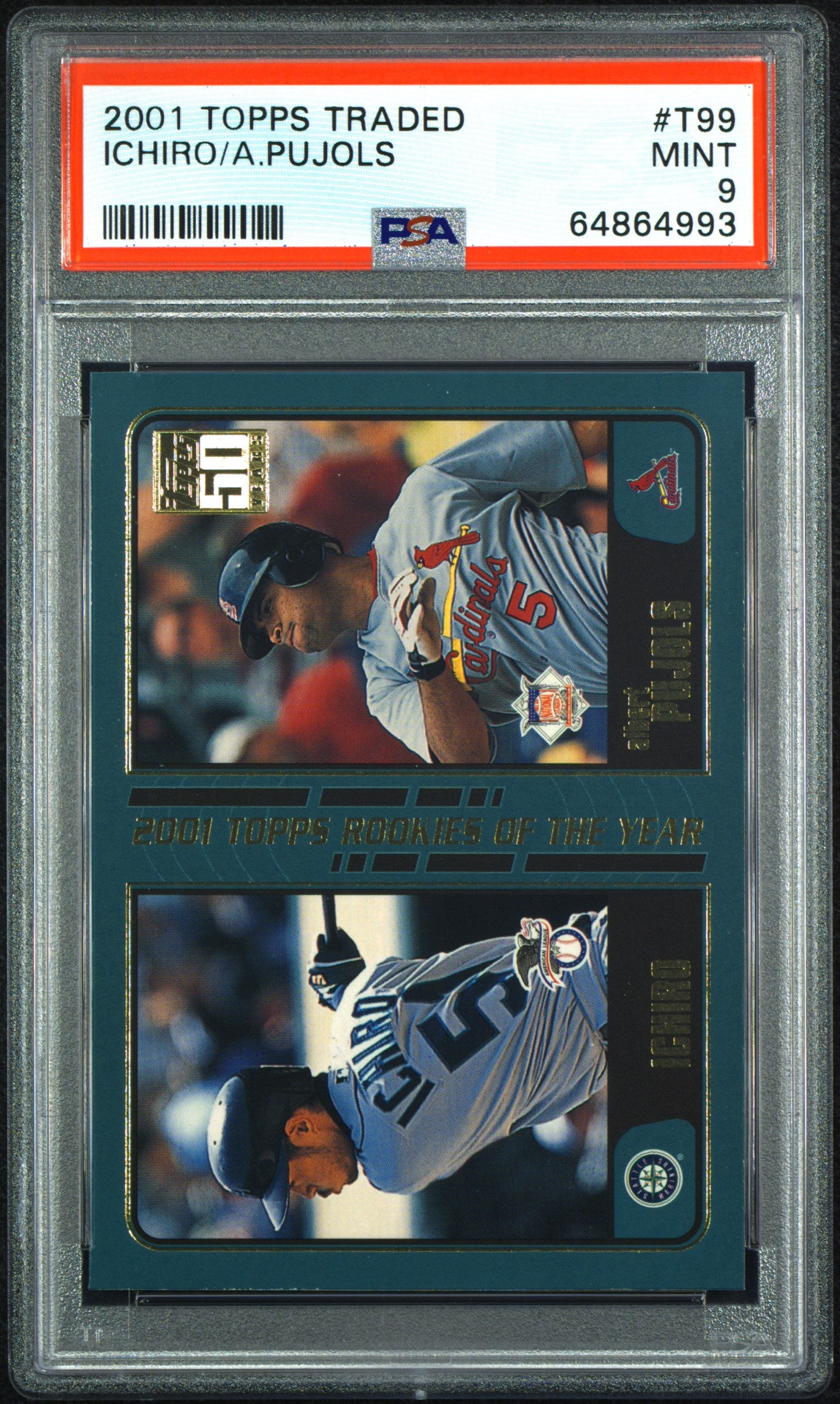 Albert Pujols/Ichiro Suzuki 2001 Topps Traded Rookie #T99 PSA 9 Mint
