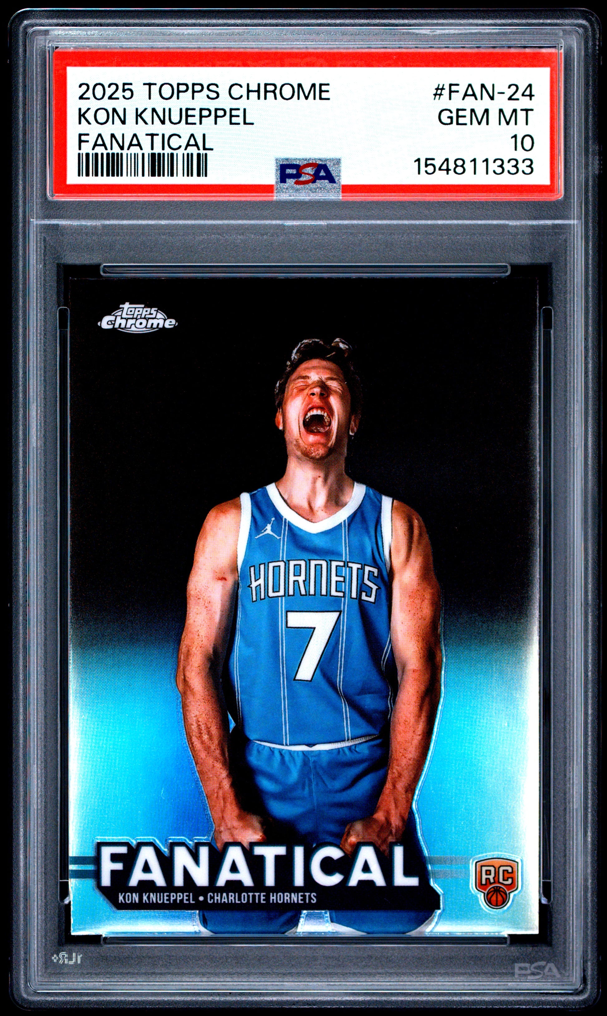 Kon Knueppel 2025 Topps Chrome Fanatical Rookie PSA 10 Gem Mint