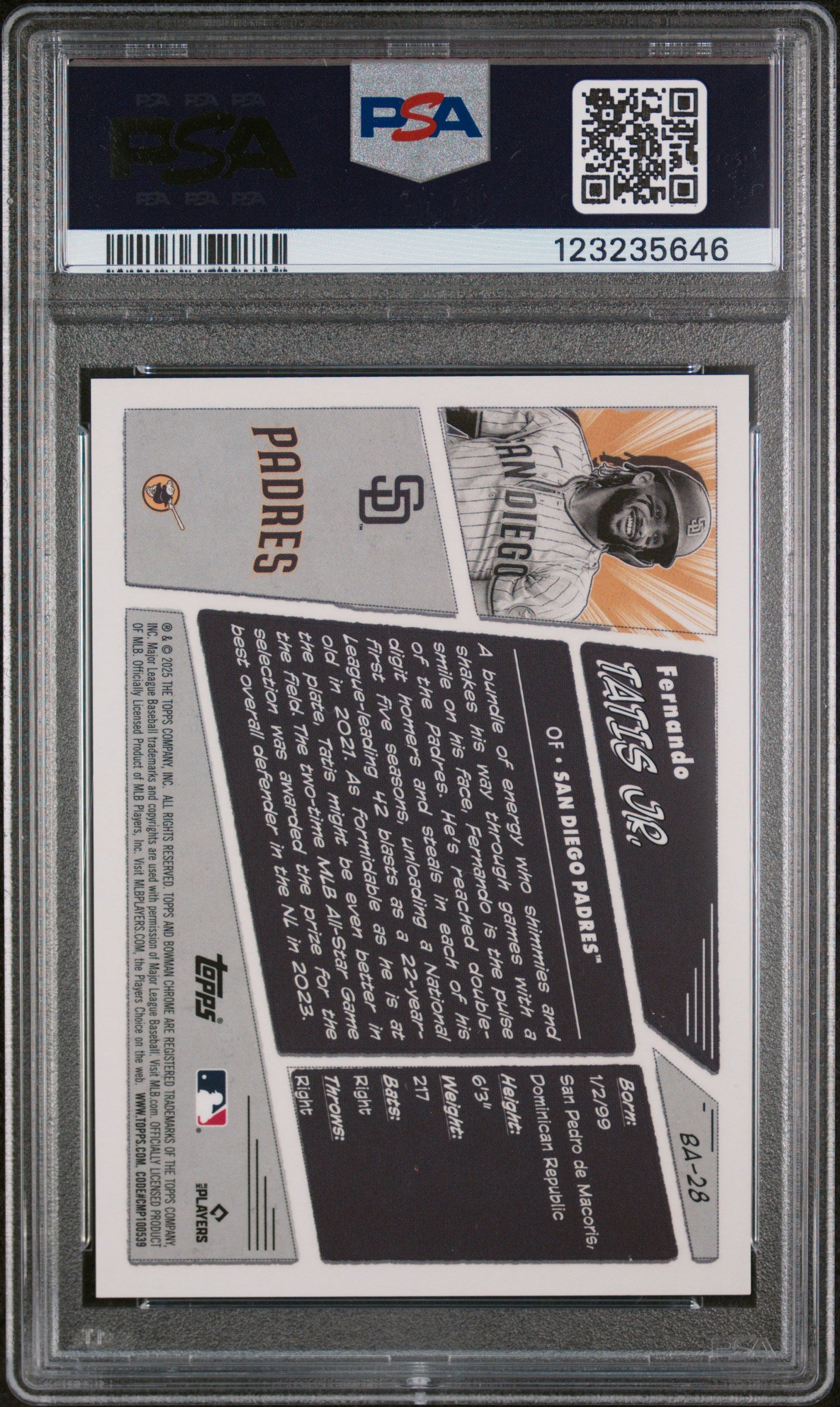 Fernando Tatis Jr. 2025 Bowman Anime #BA28 PSA 9 Mint
