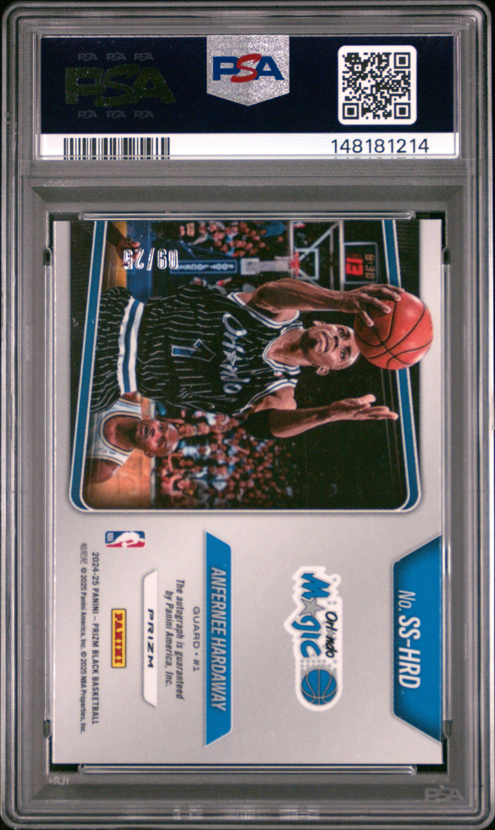 Anfernee Hardaway 2024 Panini Prizm Black Sensational Signature Mojo #9/25 PSA 9 Mint