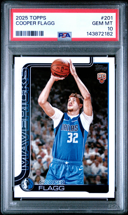 Cooper Flagg 2025 Topps Rookie #201 PSA 10 Gem Mint 2182