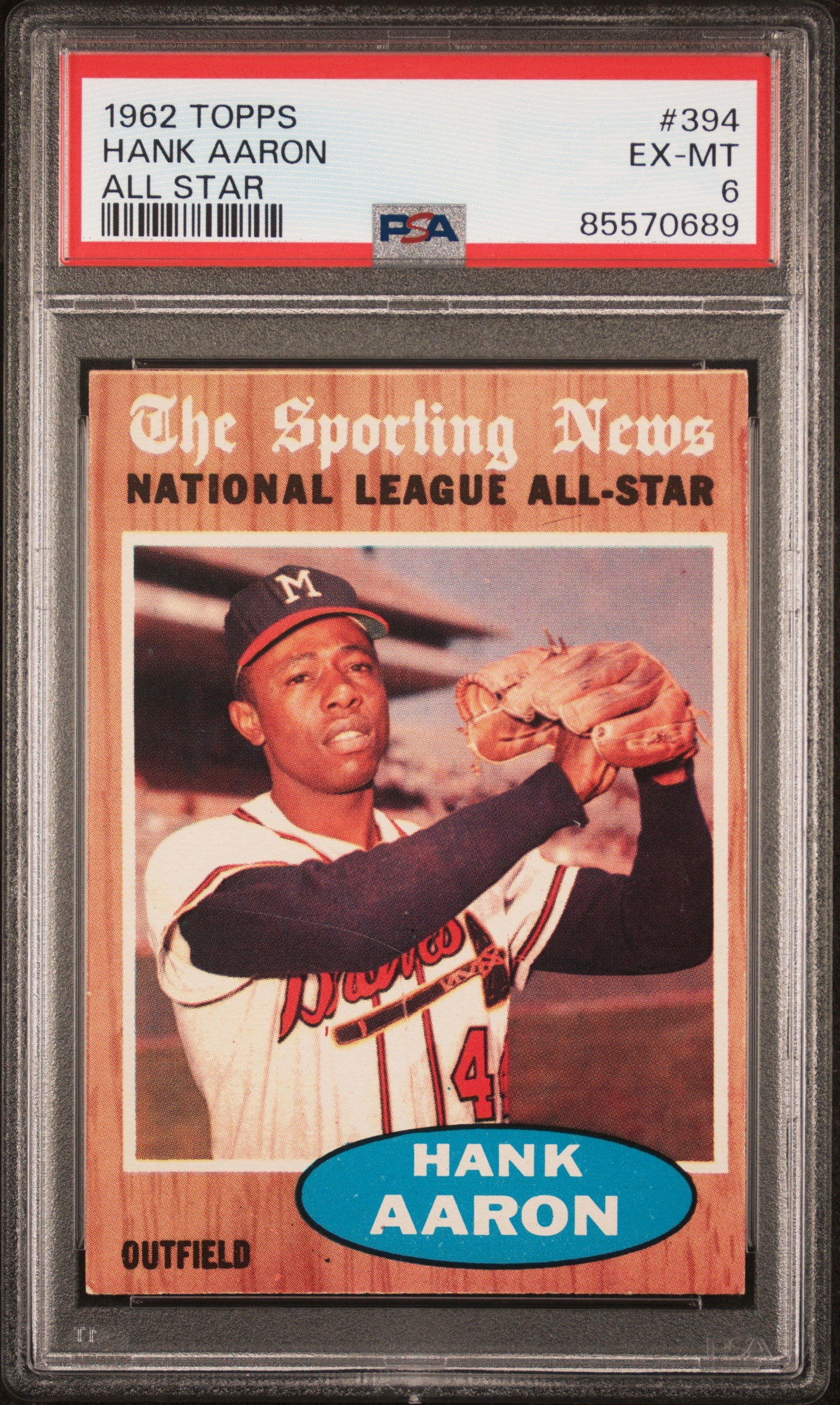 Hank Aaron 1962 Topps All-Star #394 PSA 6 Ex-Mint