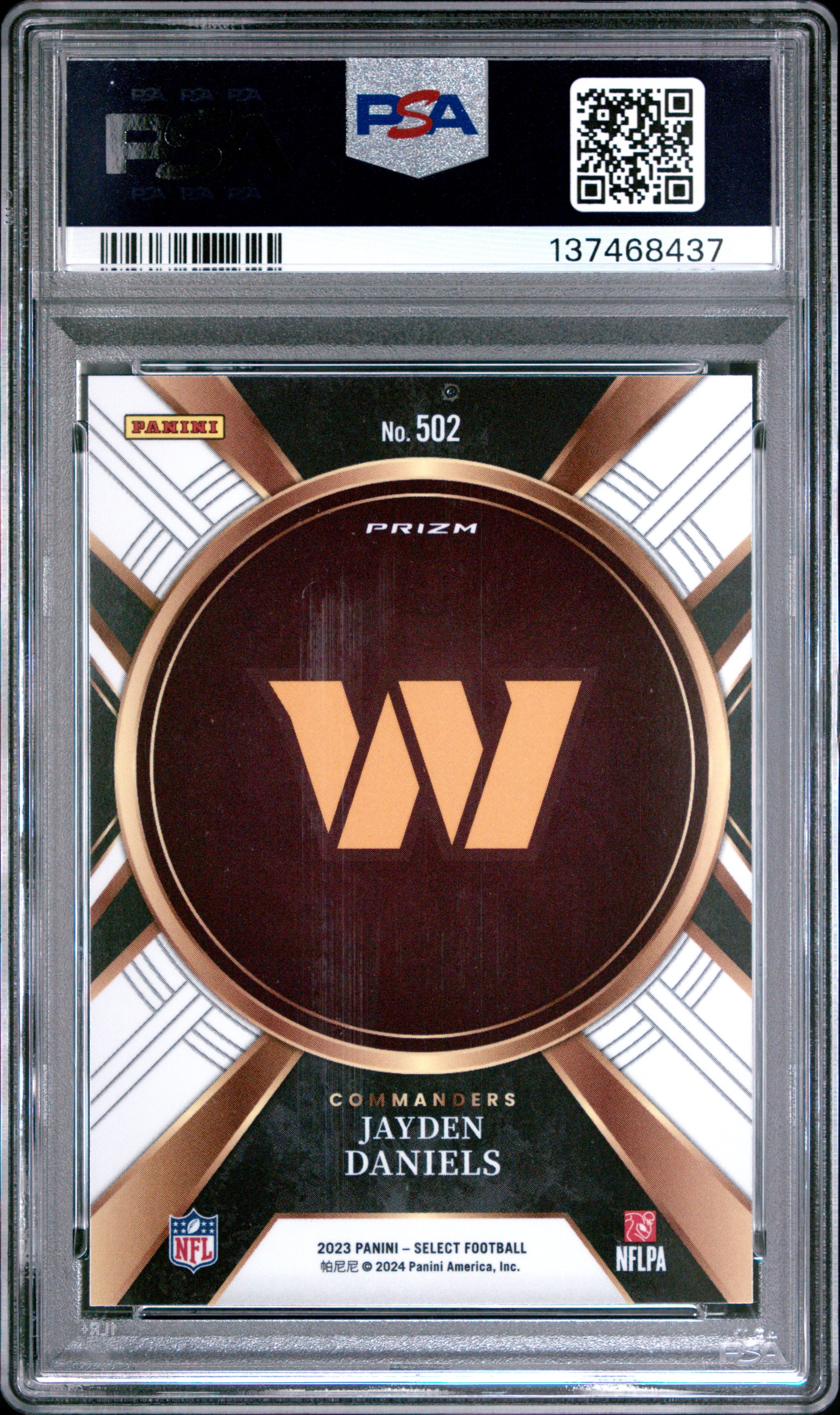 Jayden Daniels 2023 Panini Select XRC #502 PSA 8 Nm-Mint