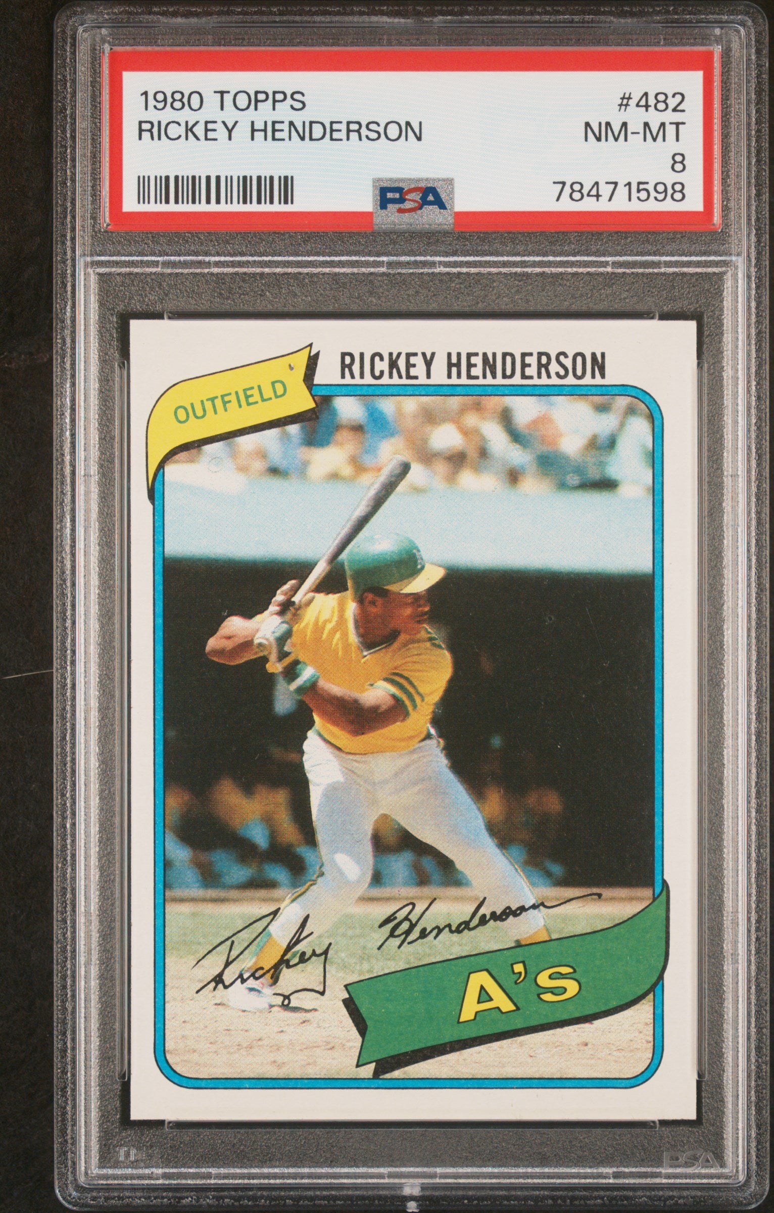 Rickey Henderson 1980 Topps Rookie #482 PSA 8 Nm-Mint 1598