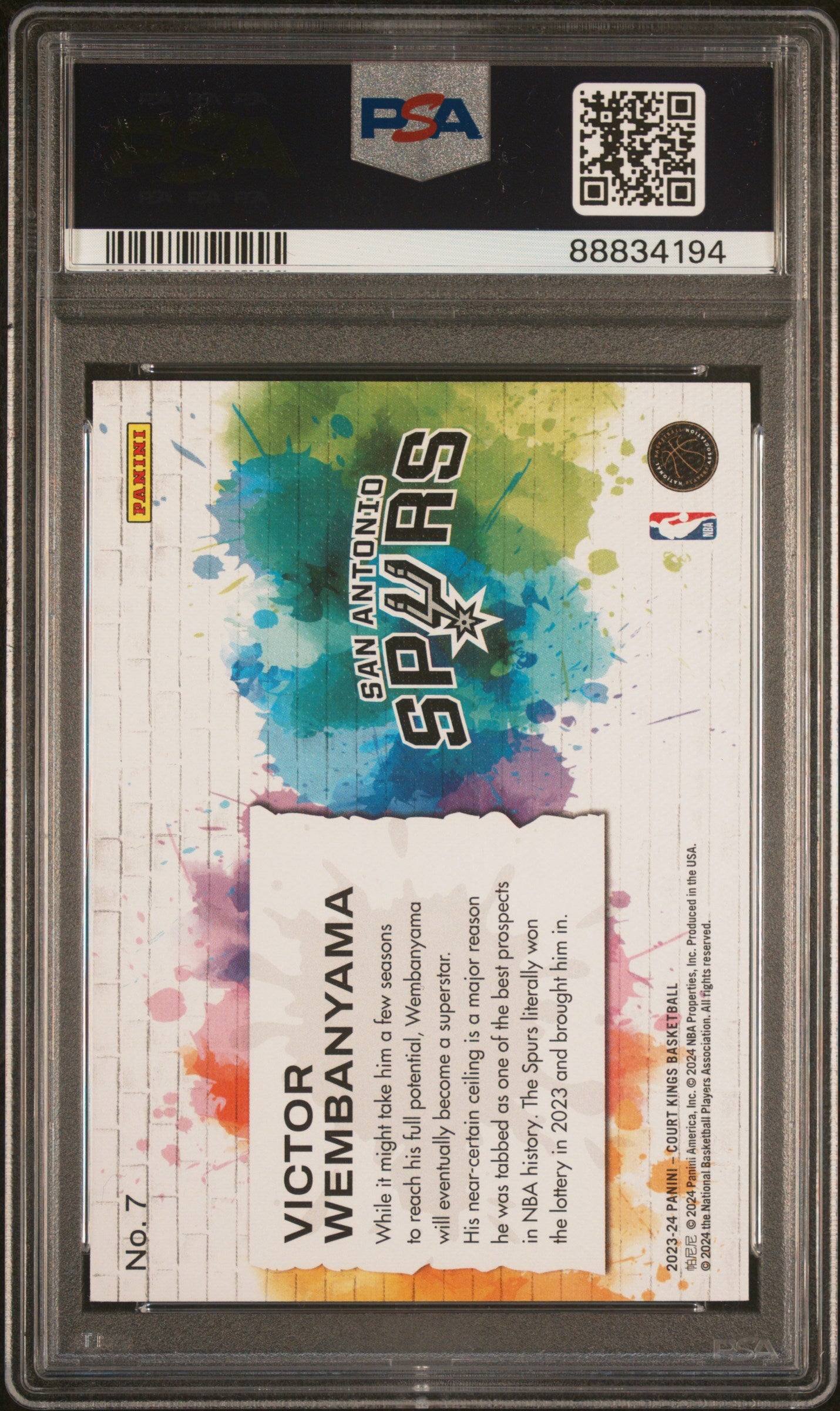 Victor Wembanyama 2023 Panini Court Kings Self Expression PSA 10 Gem Mint