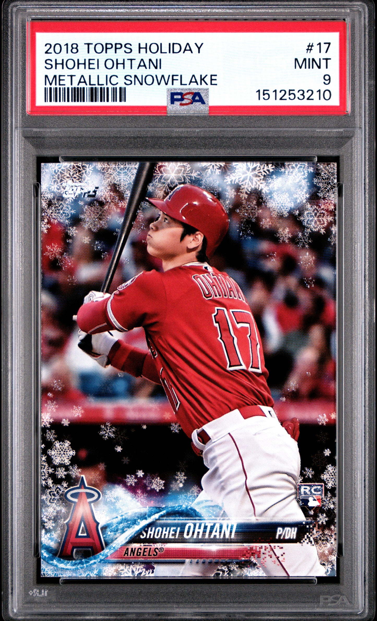 Shohei Ohtani 2018 Topps Holiday Rookie #17 Metallic Snowflake PSA 9 Mint