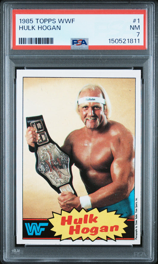 Hulk Hogan 1985 Topps WWF Rookie #1 PSA 7 Near Mint 1811