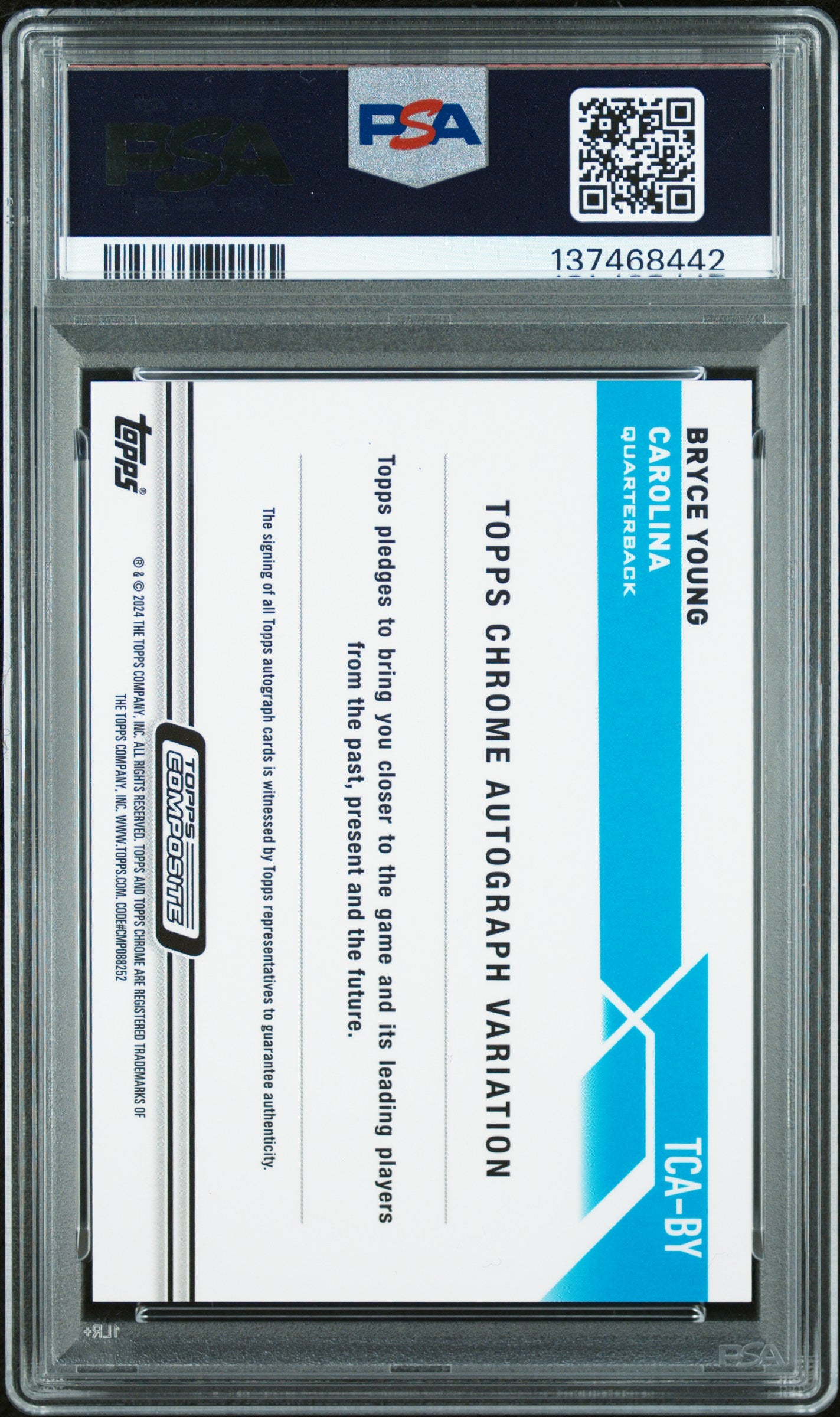 Bryce Young 2023 Topps Composite Chrome Orange Wave Rookie Auto #8/25 PSA 8 Nm-Mint