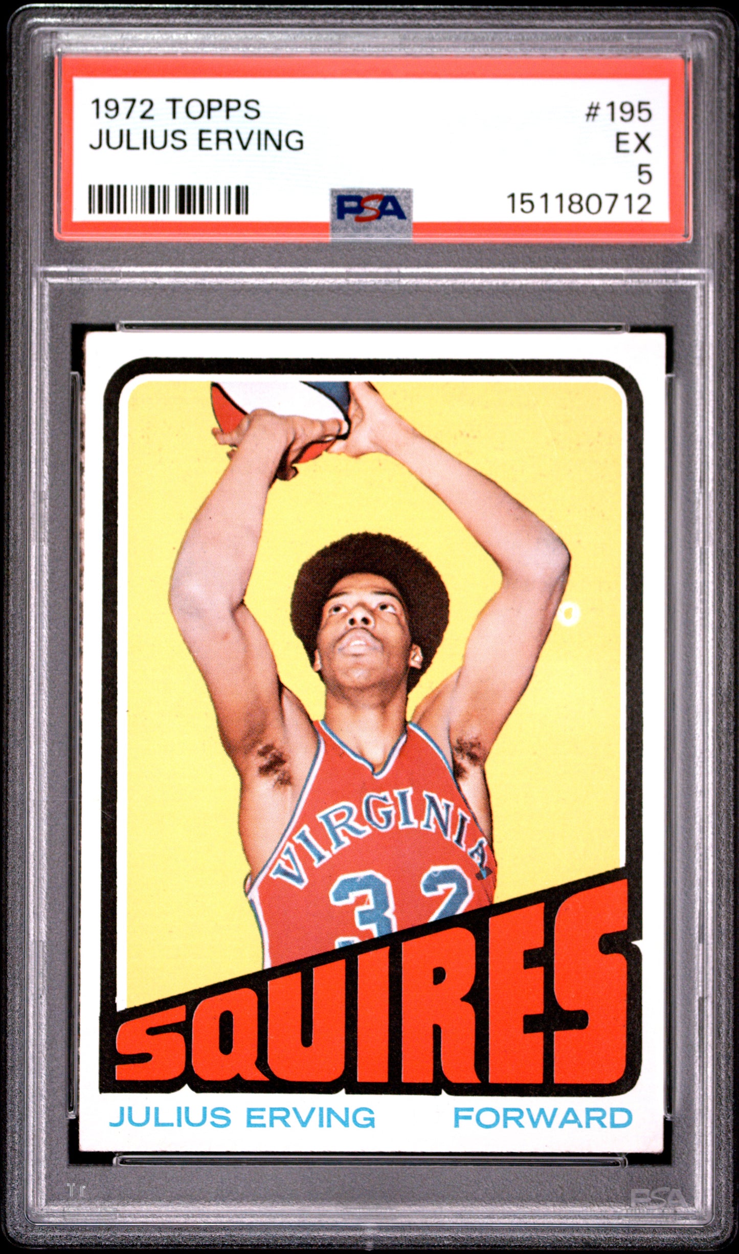 Julius Erving 1972 Topps Rookie #195 PSA 5 EX 0712