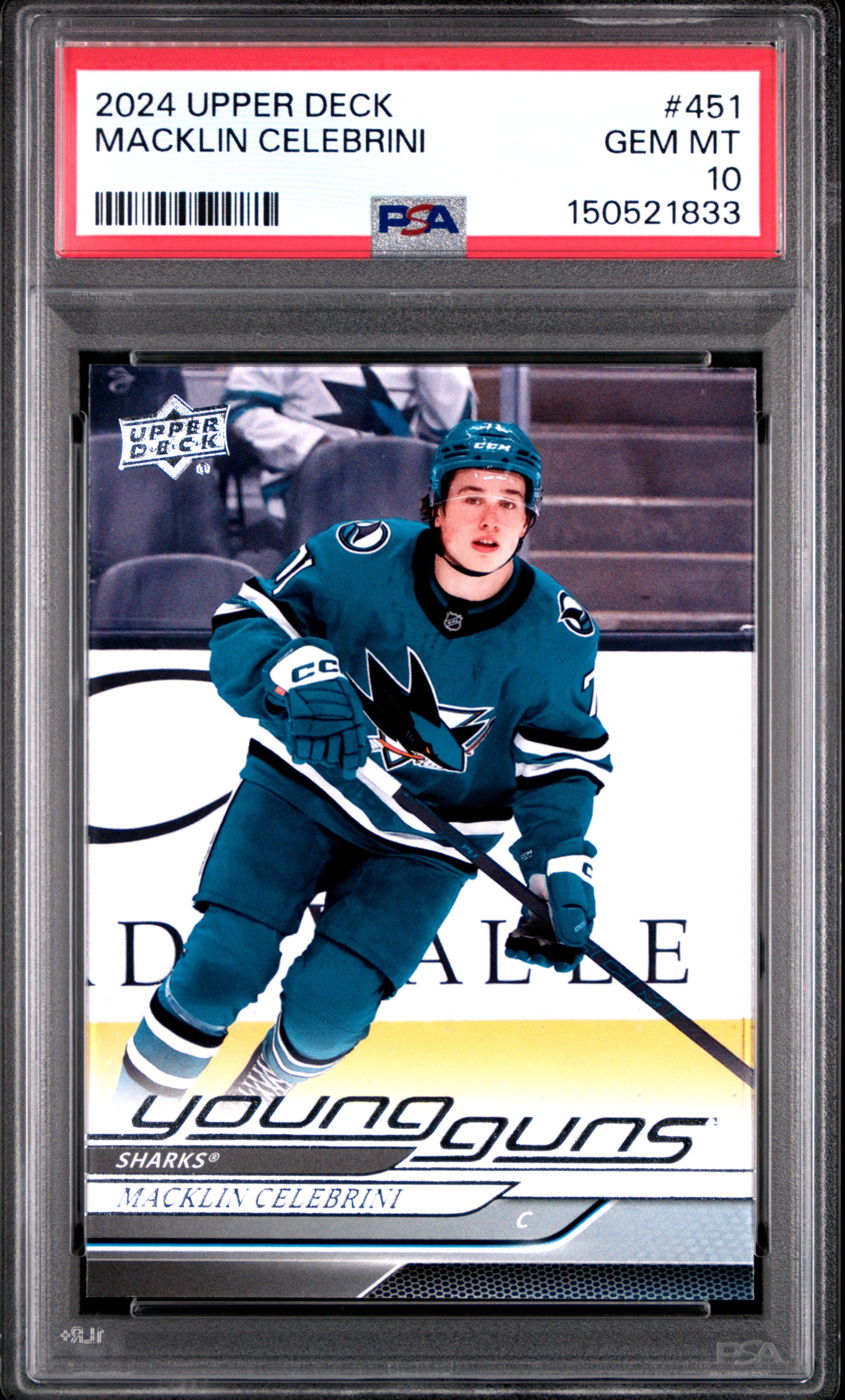 Macklin Celebrini 2024 Upper Deck Rookie #451 PSA 10 Gem Mint 1833