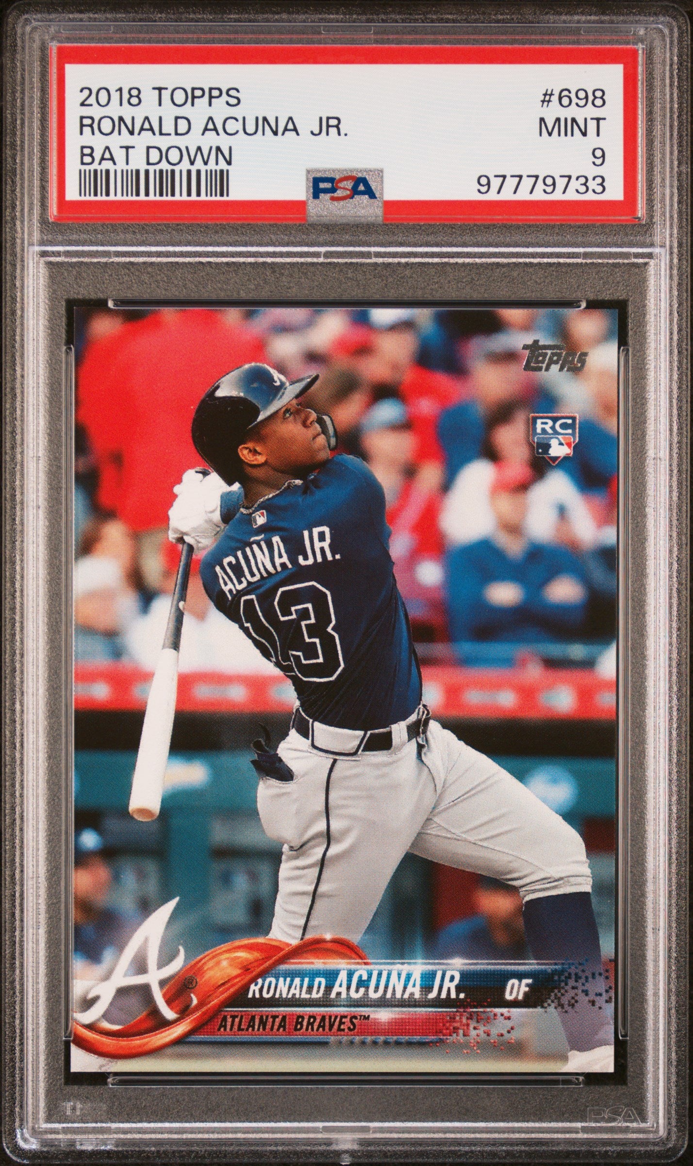 Ronald Acuna Jr. 2018 Topps #698 Bat Down PSA 9 Mint 9733