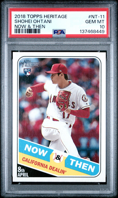 Shohei Ohtani 2018 Topps Heritage Now & Then #NT11 PSA 10 Gem Mint 8449