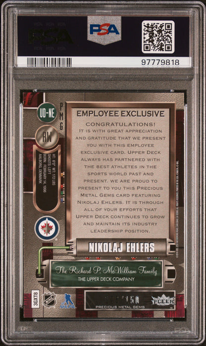 Nikolaj Ehlers 2015 Upper Deck Employee Precious Metal Gems Purple #106/175 PSA 8.5 Nm-Mint+