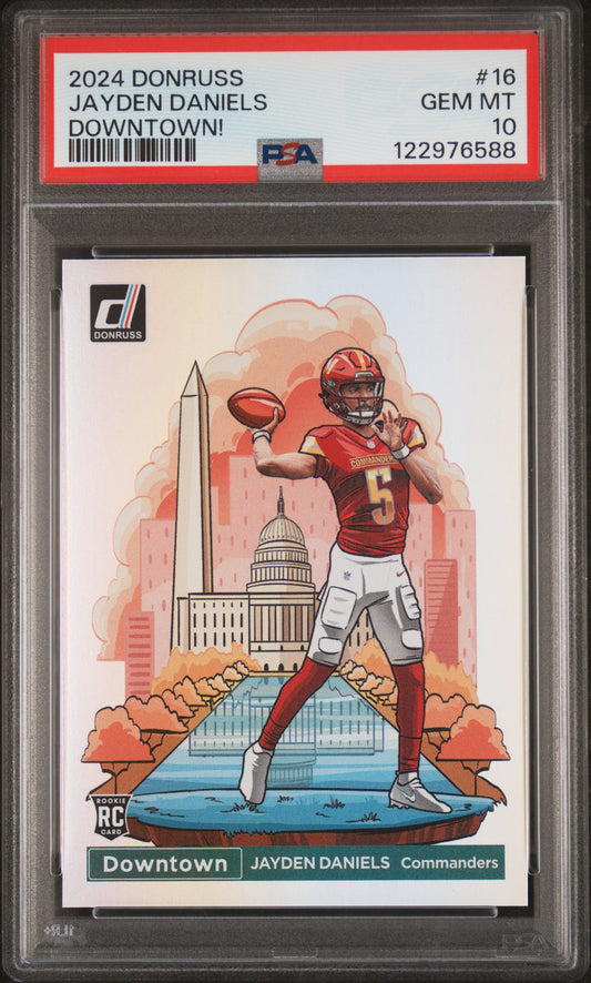 Jayden Daniels 2024 Donruss Downtown PSA 10 Gem Mint