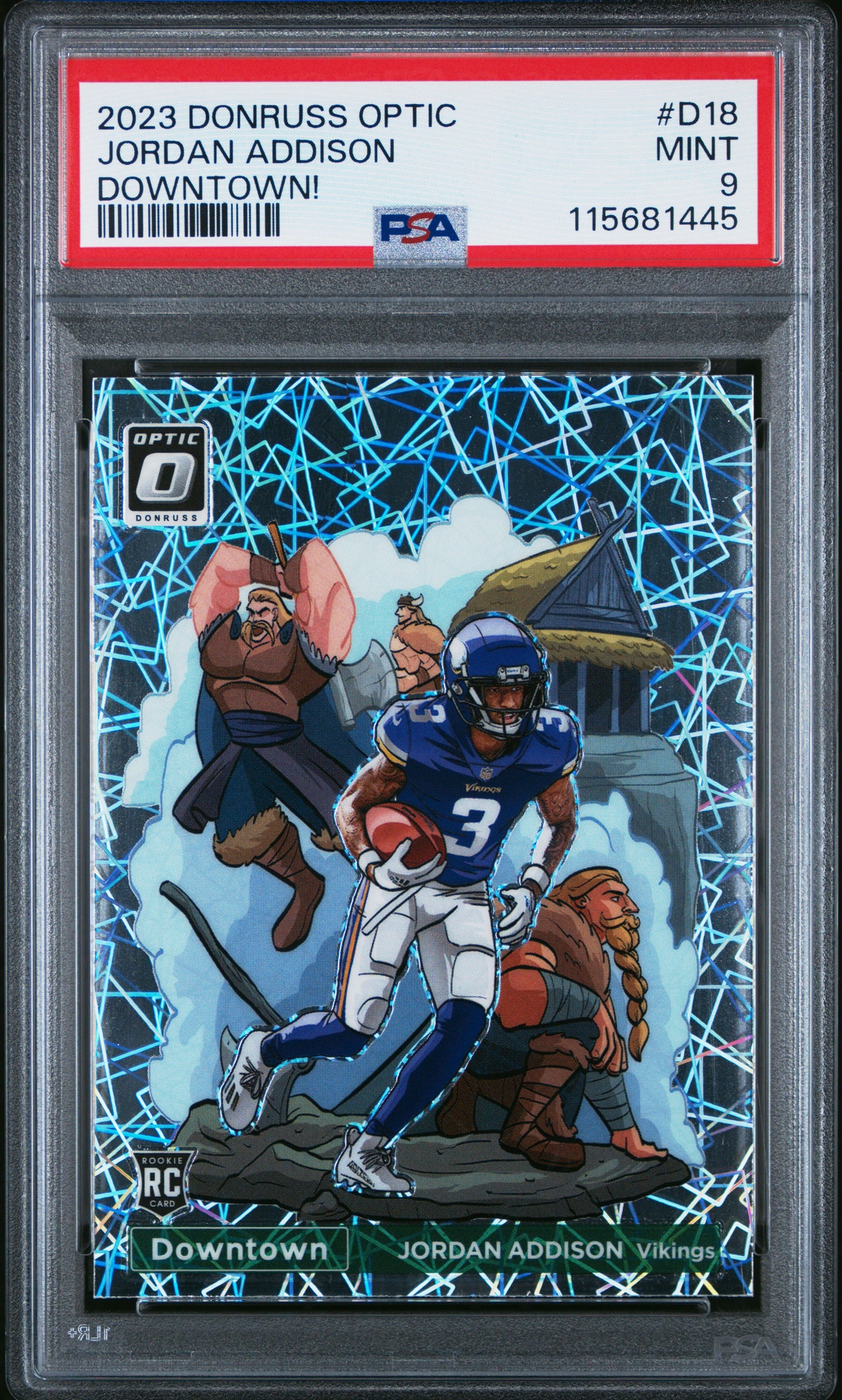Jordan Addison 2023 Donruss Optic Downtown #D18 PSA 9 Mint