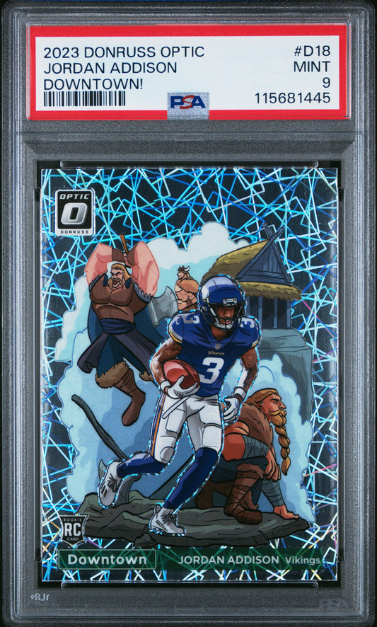Jordan Addison 2023 Donruss Optic Downtown #D18 PSA 9 Mint