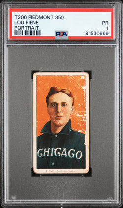 Lou Fiene Portrait 1909-11 T206 Piedmont 350 PSA 1 Poor