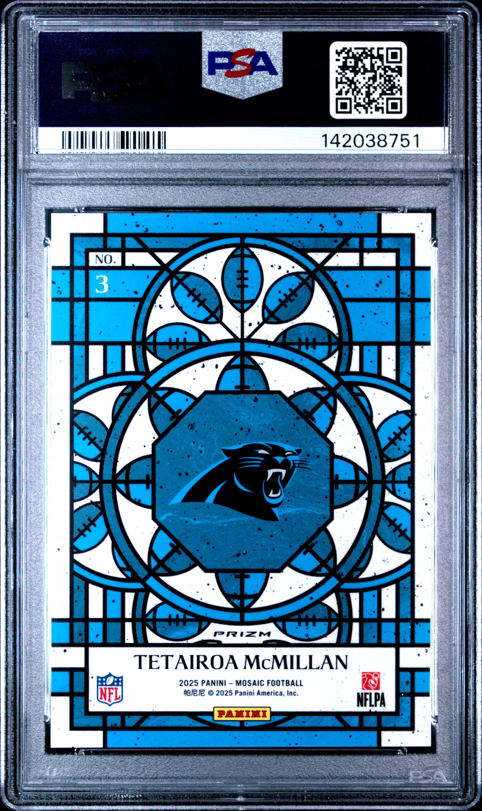 Tetairoa McMillian 2025 Mosaic Stained Glass Rookie PSA 10 Gem Mint