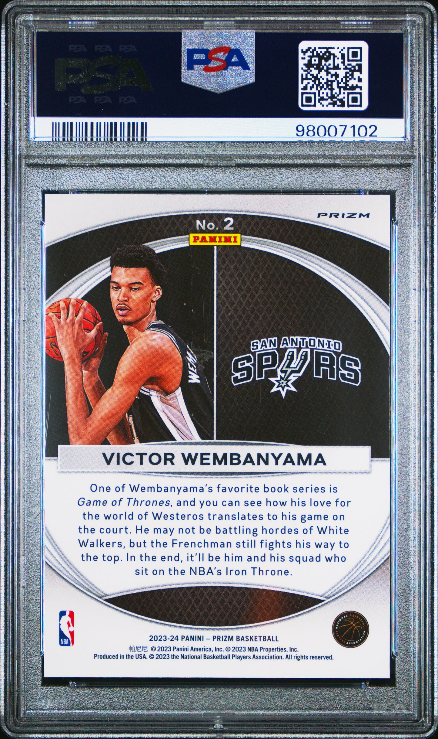 Victor Wembanyama 2023 Prizm Global Reach Green Prizm PSA 10 Gem Mint