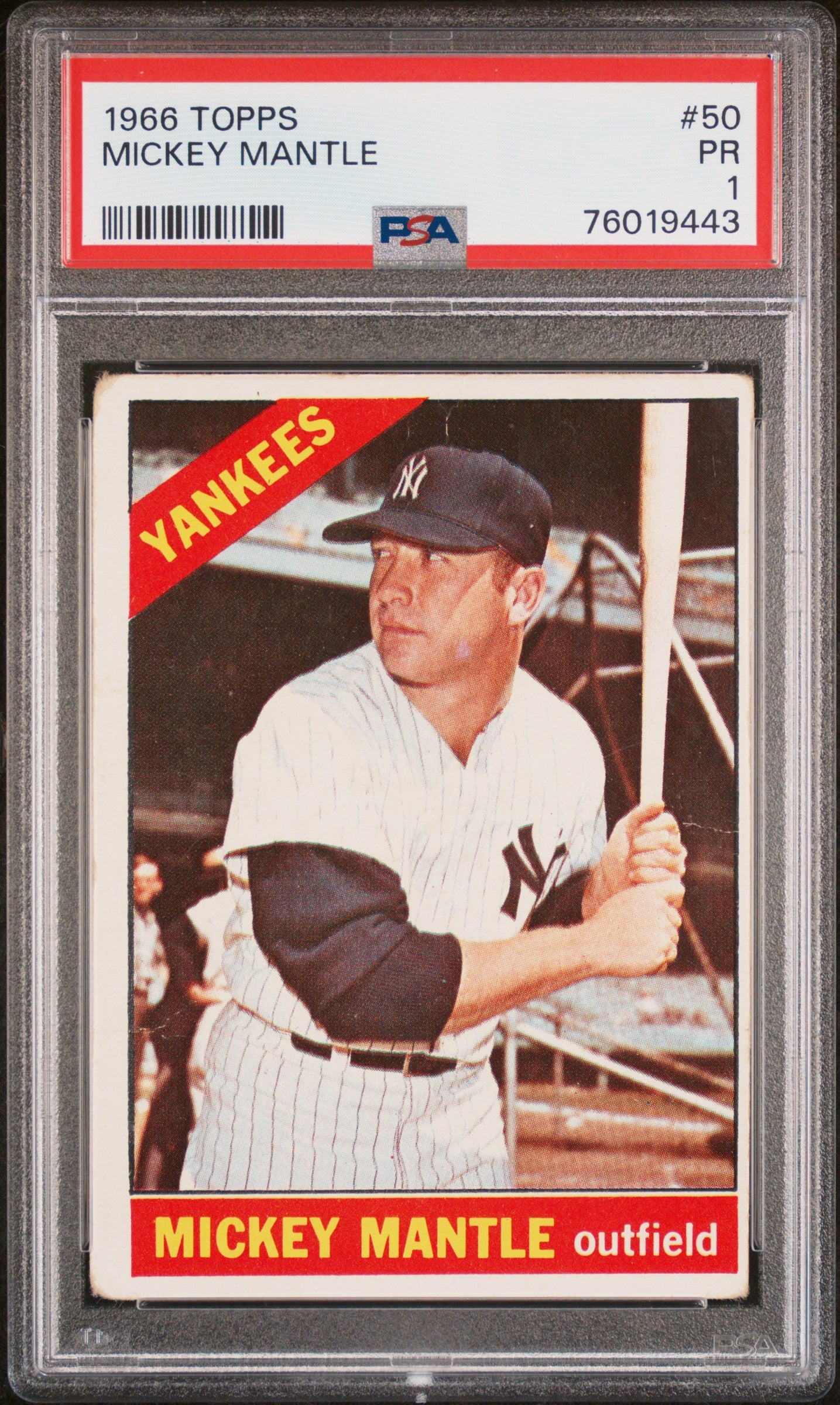 Mickey Mantle 1966 Topps #50 PSA 1 Poor 9443