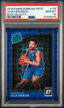 Jalen Brunson 2018 Donruss Optic #179 Blue Velocity PSA 10 Gem Mint 8275