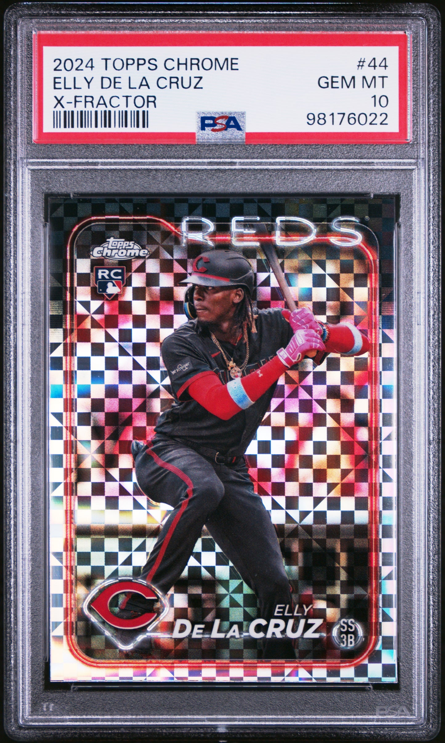 Elly de la Cruz 2024 Topps Chrome Rookie X-Fractor #44 PSA 10 Gem Mint