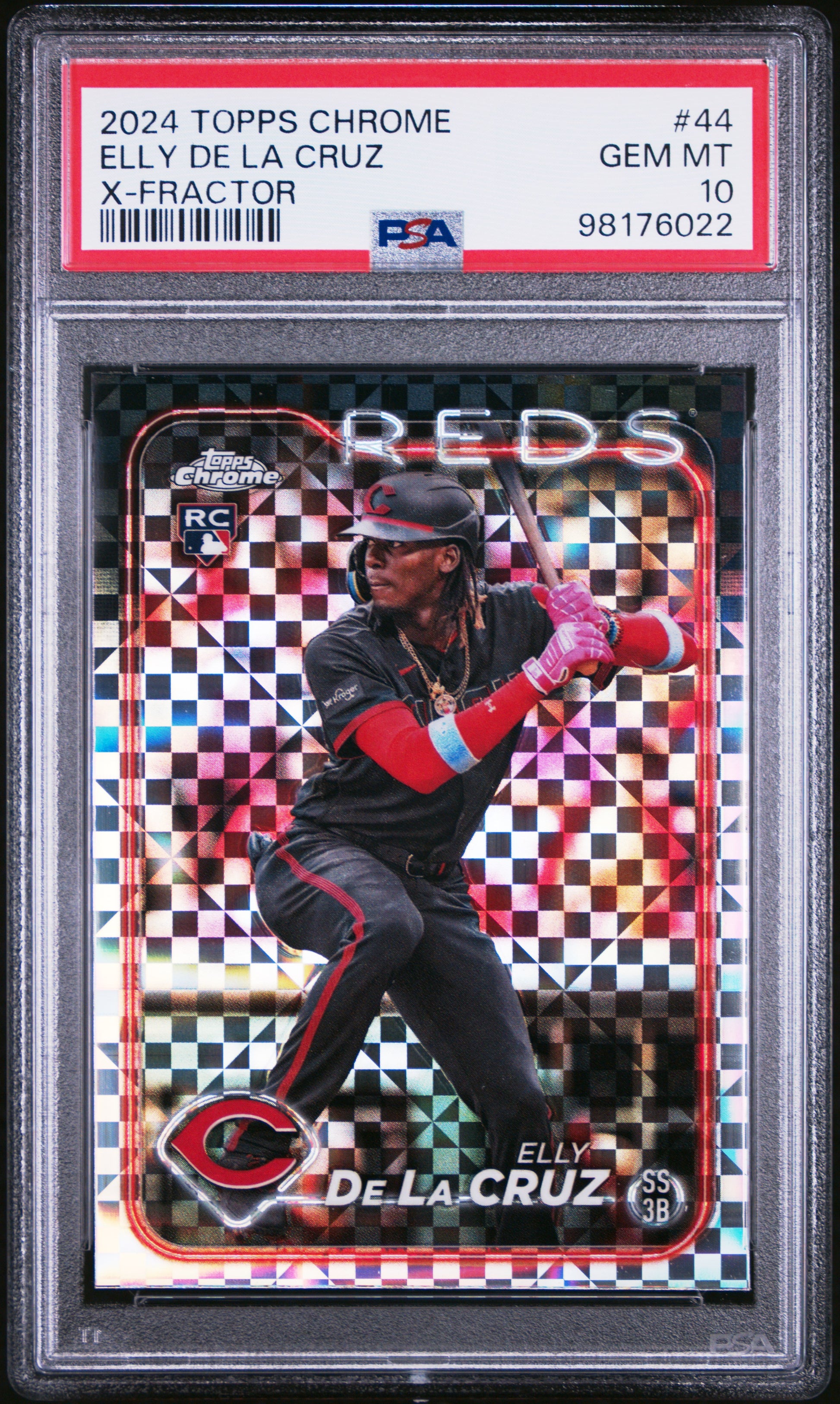 Elly de la Cruz 2024 Topps Chrome Rookie X-Fractor #44 PSA 10 Gem Mint