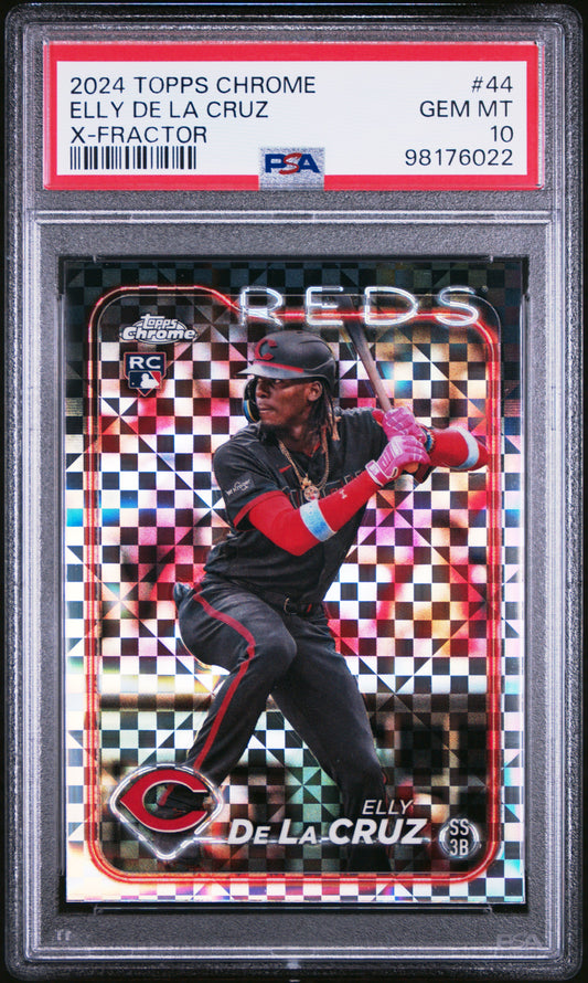 Elly de la Cruz 2024 Topps Chrome Rookie X-Fractor #44 PSA 10 Gem Mint