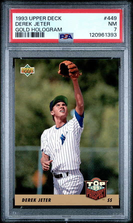 Derek Jeter 1993 Upper Deck Rookie #449 Gold Hologram PSA 7 Near Mint