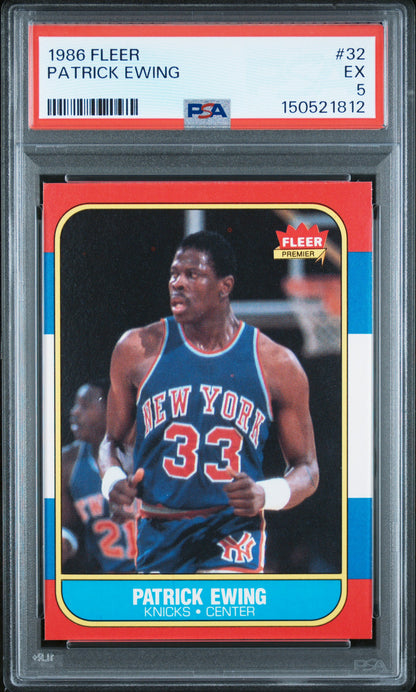 Patrick Ewing 1986 Fleer Rookie #32 PSA 5 Ex 1812