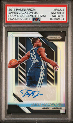 Jaren Jackson Jr. 2018 Panini Prizm Auto PSA 8 Auto 10