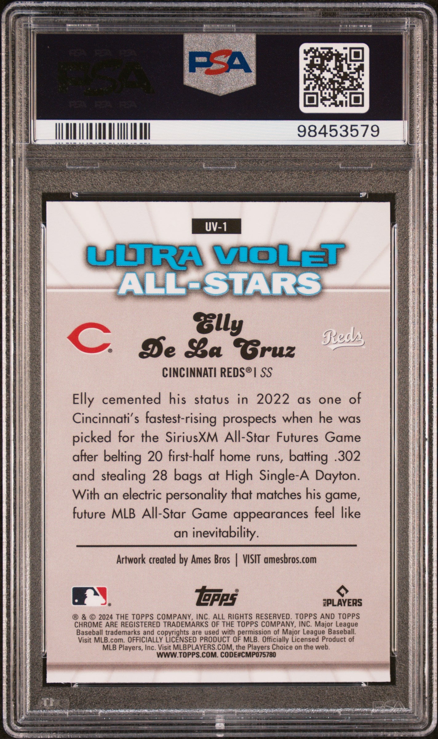 Elly de la Cruz 2024 Topps Chrome Ultraviolet All-Stars PSA 10 Gem Mint