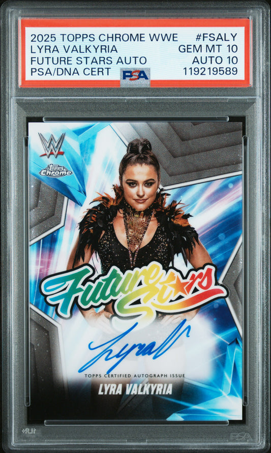 Lyra Valkyria 2025 Topps Chrome WWE Future Stars Auto PSA 10 Auto 10