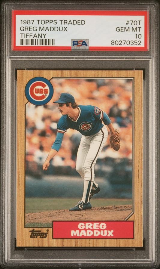 Greg Maddux 1987 Topps Traded Tiffany Rookie PSA 10 Gem Mint