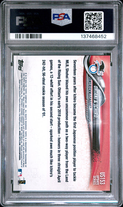 Shohei Ohtani + Ichiro 2018 Topps Update #US153 PSA 10 Gem Mint 8452