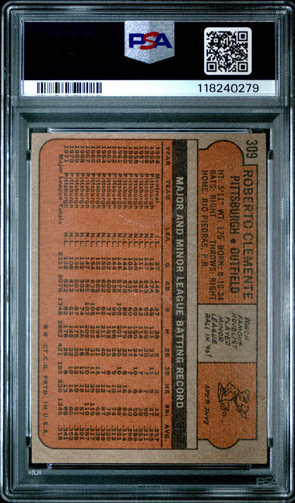 Roberto Clemente 1972 Topps #309 PSA 4 Vg-Ex 0279
