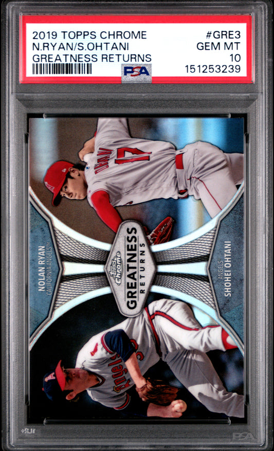 Shohei Ohtani + Nolan Ryan 2019 Topps Chrome Greatness Returns PSA 10 Gem Mint 3239