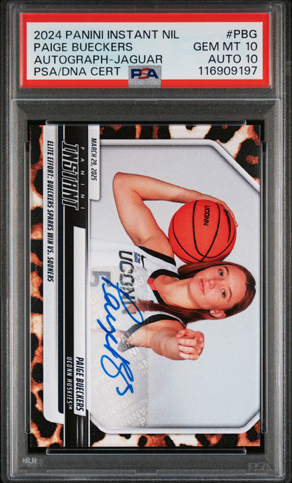 Paige Bueckers 2024 Panini Instant NIL National Champions Auto #9/10 PSA 10 Auto 10