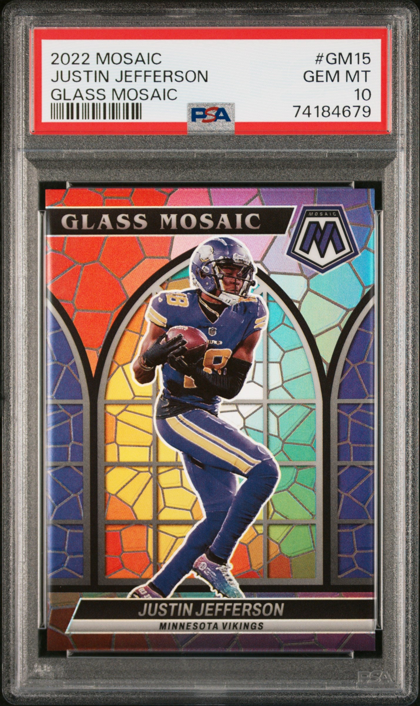 Justin Jefferson 2022 Mosaic Glass Mosaic PSA 10 Gem Mint
