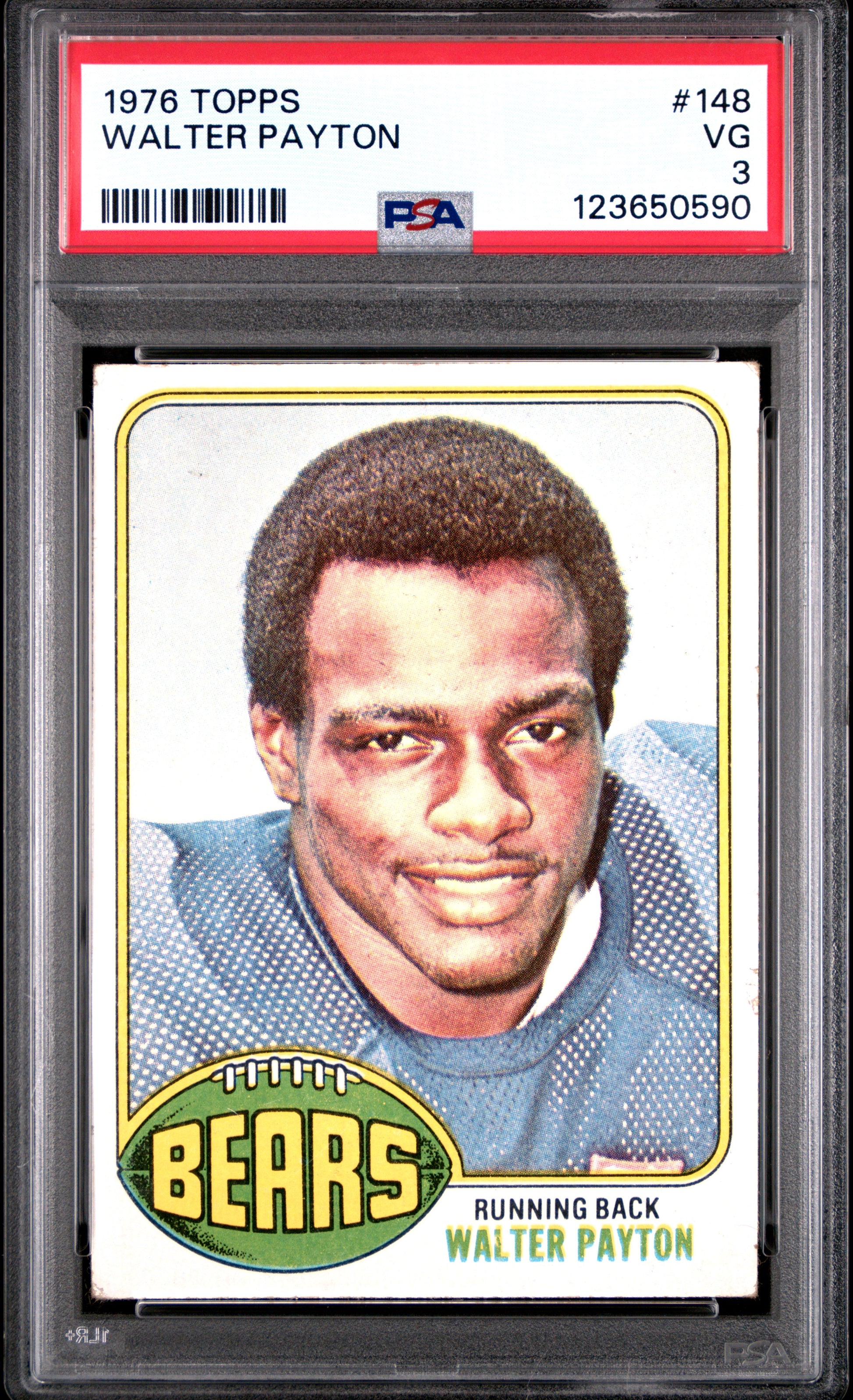 Walter Payton 1976 Topps #148 Rookie PSA 3 Very Good 0590