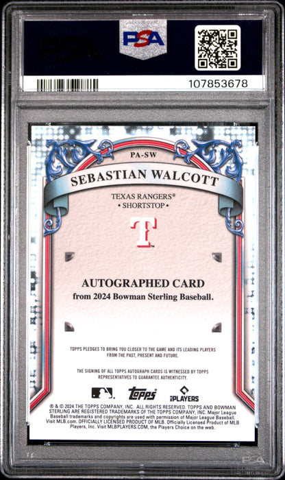 Sebastian Walcott 2024 Bowman Sterling Autograph PSA 10 Gem Mint