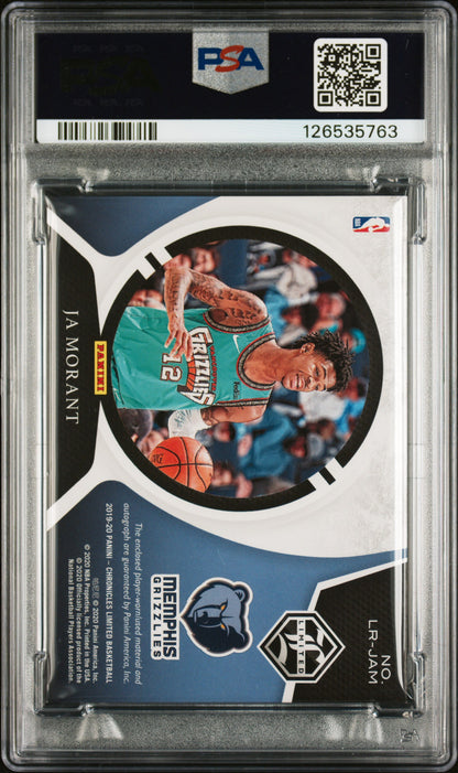 Ja Morant 2019 Panini Chronicles Limited Rookie Jersey Auto #31/99 PSA 7 Auto 10