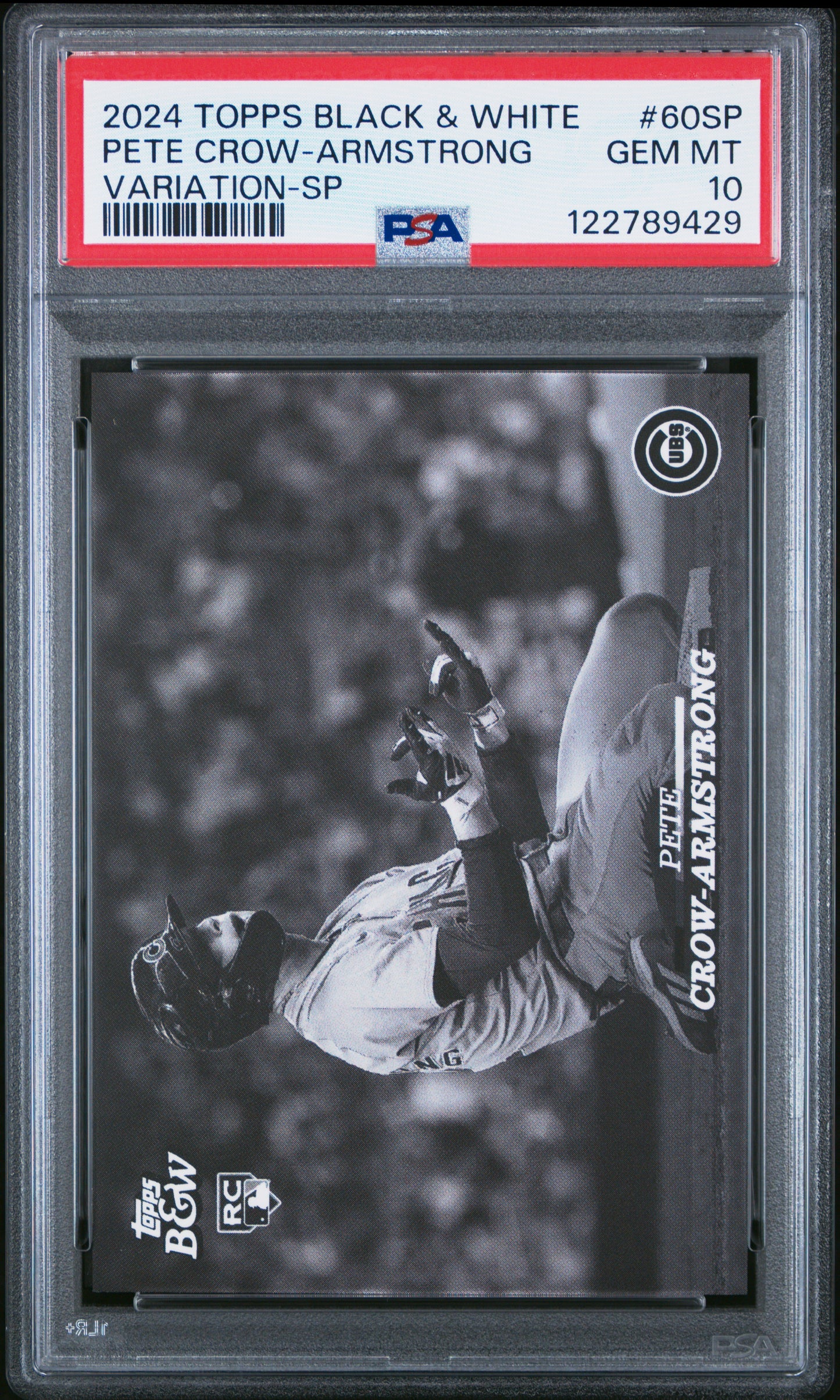 Pete Crow-Armstrong 2024 Topps Black and White Variation SP Rookie PSA 10 Gem Mint