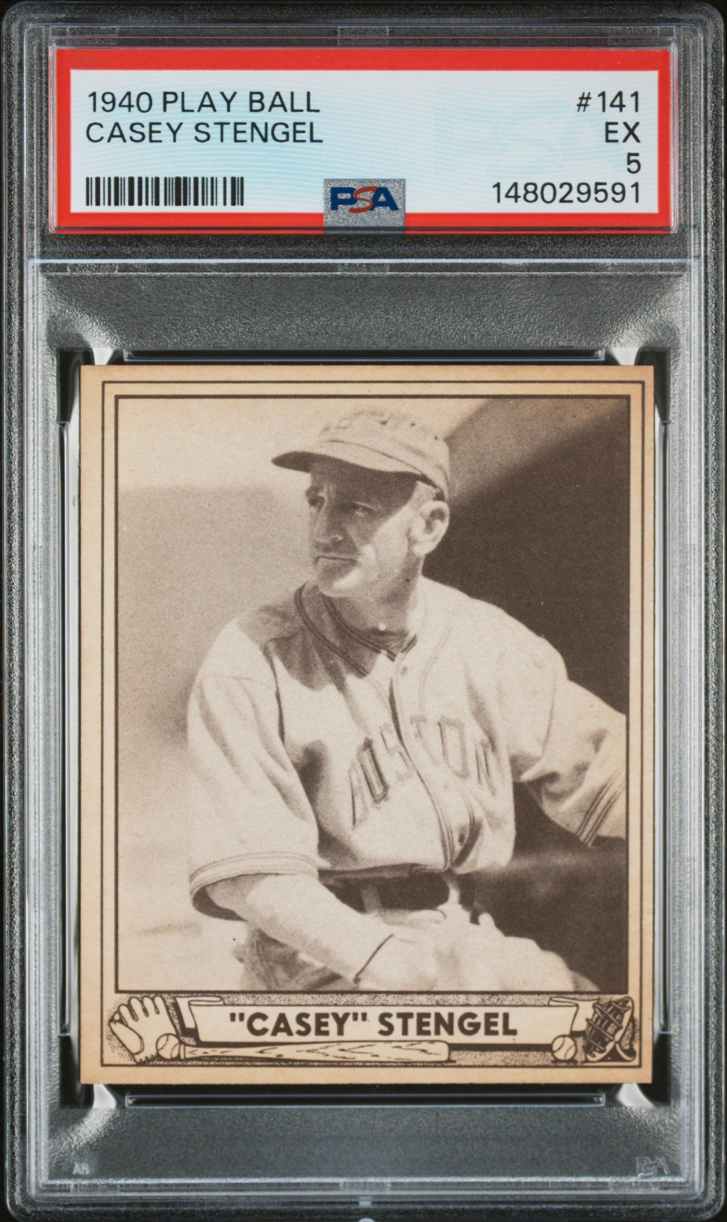 Casey Stengel 1940 Play Ball #141 PSA 5 Ex
