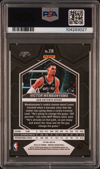 Victor Wembanyama 2023 Panini Mosaic #238 PSA 9 Mint 3027