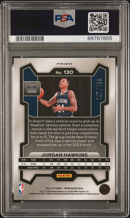 Jordan Hawkins 2023 Prizm #130 Blue Prizm #107/199 PSA 10 Gem Mint