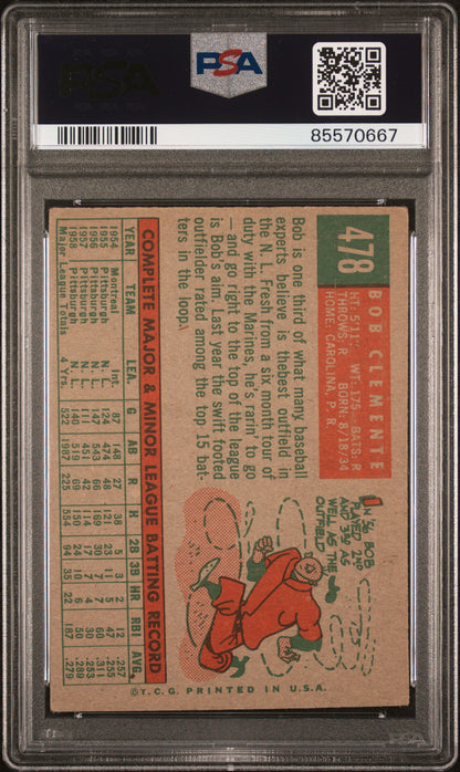 Bob Clemente 1959 Topps #478 PSA Authentic