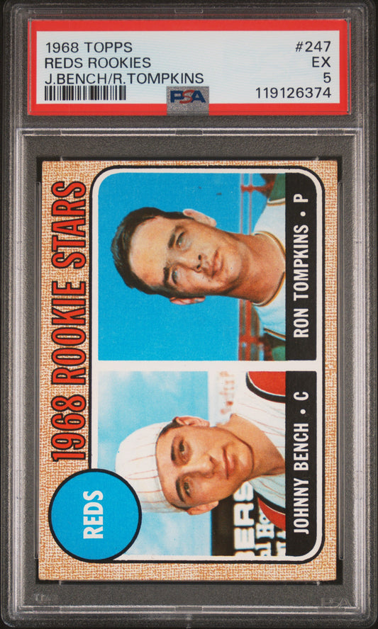 Johnny Bench 1968 Topps Rookie #247 PSA 5 EX