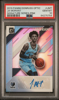 Ja Morant 2019 Donruss Optic Signature Series Pink Auto #11/25 PSA 10 Gem Mint